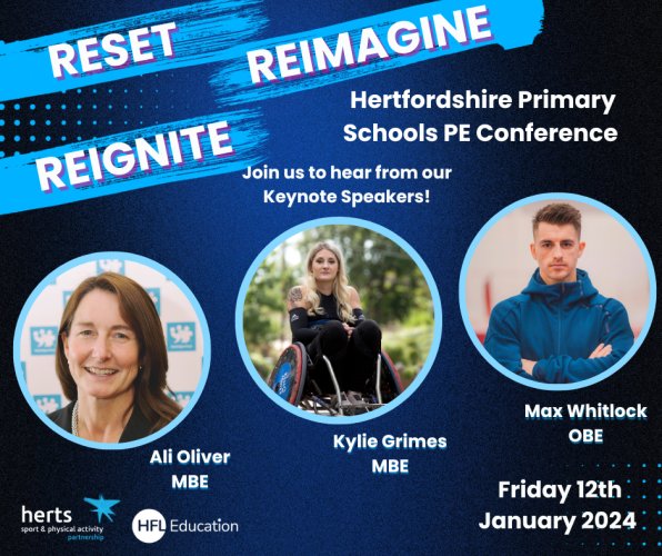 Hertfordshire Primary PE Conference Friday 12th January 2024   Pe And Sport Conference 2024 Poster  T 800 