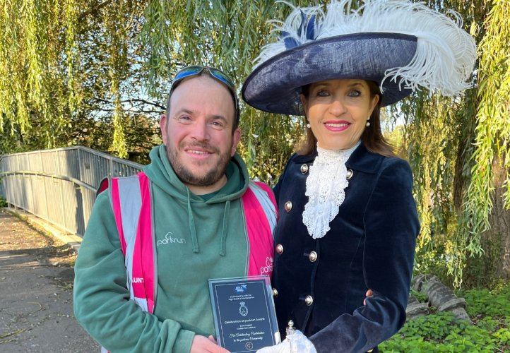 High Sheriff Awards Scott Nugent at Castle Park parkrun's 7th Anniversary