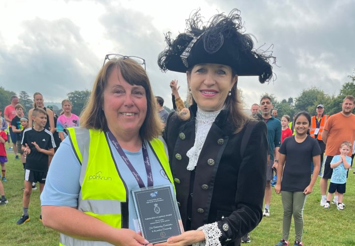 High Sheriff Honours Diane Anstiss at King George V Junior parkrun