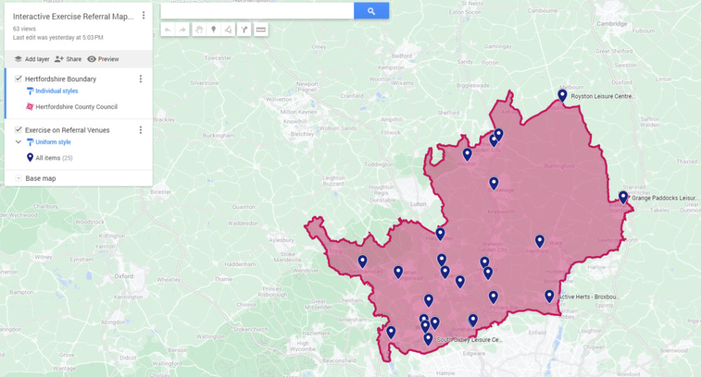 Exercise Referral Interactive Map